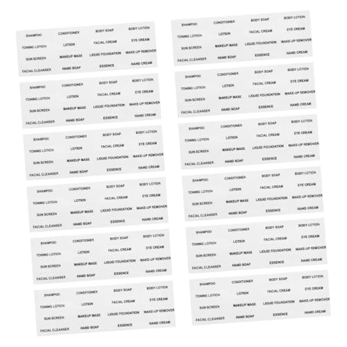 UKCOCO 12 Blatt Wasserdichte Aufkleber für Reise Flaschen Transparente Nachfüll Etiketten zur Organisation von Shampoo Conditioner Seife und Kosmetik Praktische Flaschenmarkierung für von UKCOCO