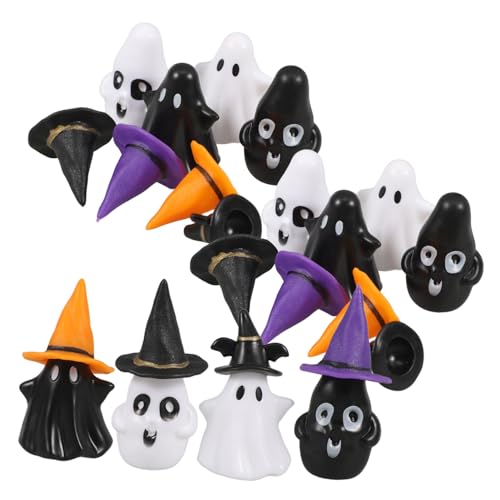 UKCOCO 12 Sätze Mini-Geister-hexenhut Terrarium Miniatur-Halloween-Ornamente Kleine Halloween -Figuren Halloween-miniaturdekorationen Gartendekorationszubehör Miniatur-Dinge Plastik von UKCOCO