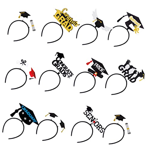 UKCOCO 12 Stück Abschlusskappen Stirnbänder Weiches Elastisches Abschlussparty Stirnband Aus Stoff Für Frauen Süße Ausgefallene Haarbänder Cosplay Stirnband Grad Ornament von UKCOCO