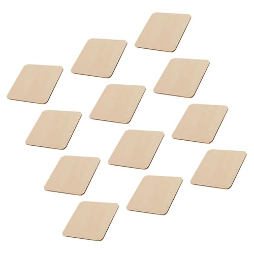 UKCOCO 12 Stück Blanko Holzquadrate für Diy Bastelprojekte Unbehandelte Holzstücke für und Modellbau Vielseitige Holzplatten zum Malen und Dekorieren von UKCOCO