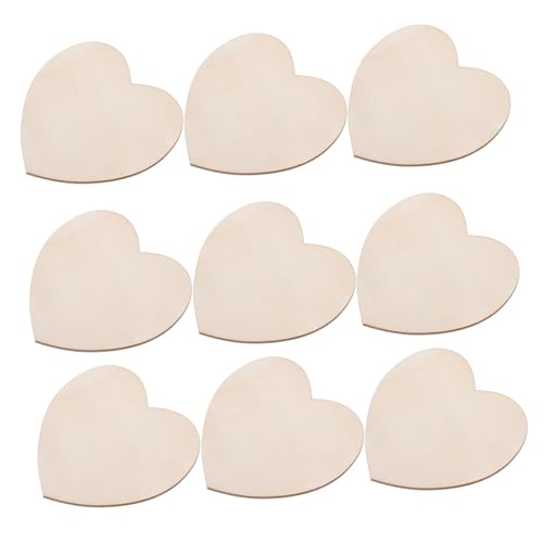 UKCOCO 12 Stück Herz Holzscheiben Unbehandelte Holzherzen für Diy Bastelprojekte Valentinstag Dekorationen Große Natürliche Holzstücke zum Malen und Gestalten von UKCOCO