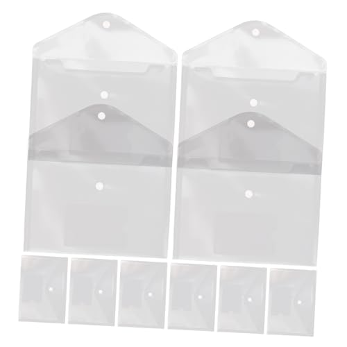UKCOCO 12 Stück Klarsichthüllen Teiliges Transparente Dokumententaschen mit Druckknopfverschluss für Büro Schule und Organisation von Unterlagen von UKCOCO