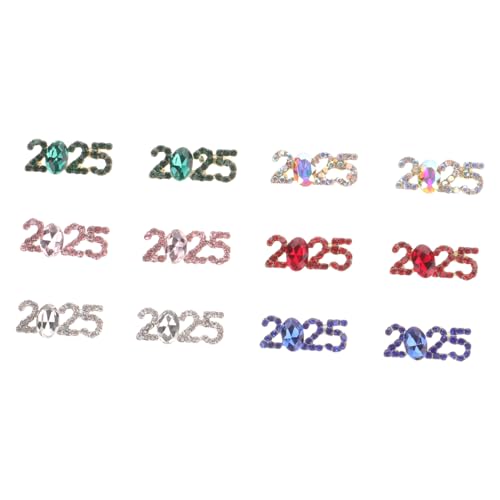 UKCOCO 12 Stück Nagel Charms mit Strass Mini Nagel Schmuck für DIY Nagelkunst Glänzende Zahlen Dekorationen für Fingernägel Zubehör für Maniküre und Nail Art von UKCOCO