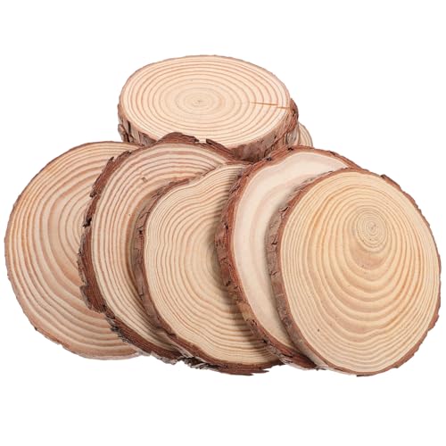 UKCOCO 12 Stück Runde Holzscheiben Natürlichem Kiefernholz Unvollendete Diy Bastelscheiben für Coaster Hochzeit Weihnachten und Kreative Dekorationen von UKCOCO