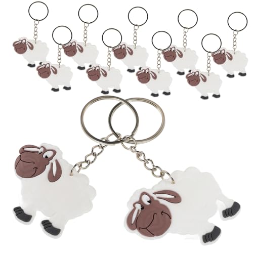 UKCOCO 12 Stück Süße Schaf Schlüsselanhänger Anhänger Tier Schlüsselbund Anhänger für Kinderpartys Geschenkidee für und Kuscheltier Fans von UKCOCO