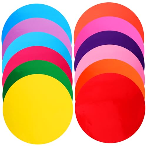 UKCOCO 12 Stück Teiliges Abwischbare Wiederverwendbare PVC Klebepunkte in Bunten Farben Selbstklebend für Kinderzeichnungen Unterricht Tafelaufkleber Geeignet für Klassenraum und Zuhause von UKCOCO