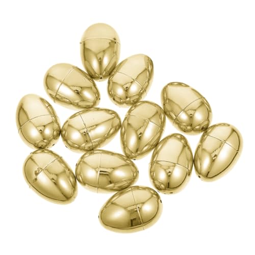 UKCOCO 12 Stück Teiliges Befüllbare Goldene Ostereier aus Kunststoff Leicht Bruchsicher zum Befüllen mit Süßigkeiten und Kleinen Überraschungen mit Aufhängeloch für Osterdekoration UKCOCO 12 Stück Teiliges Befüllbare Goldene Ostereier aus Kunststoff Leicht Bruchsicher zum Befüllen mit Süßigkeiten und Kleinen Überraschungen mit Aufhängeloch für Osterdekoration von UKCOCO