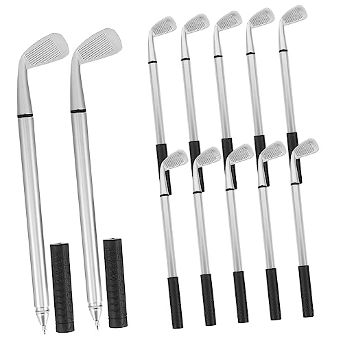 UKCOCO 12 Stück Teiliges Golf Putter Kugelschreiber Kreative Mini Golfclub Stifte Langlebige Metall Kugelschreiber für Golfer Büro und Schulbedarf Schwarz von UKCOCO