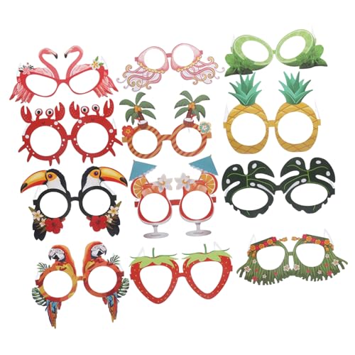 UKCOCO 12 Stück Teiliges Hawaii Party Papierbrillen in Bunten Farben Lustige Kostümbrillen als Foto Requisiten und Tropische Partydekoration für Erwachsene UKCOCO 12 Stück Teiliges Hawaii Party Papierbrillen in Bunten Farben Lustige Kostümbrillen als Foto Requisiten und Tropische Partydekoration für Erwachsene von UKCOCO