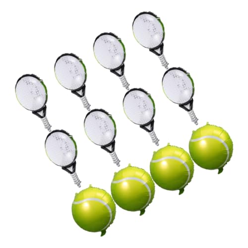 UKCOCO 12 Stück Teiliges Tennis Party Ballon Grüne Tennis und Tennisball Folienballons mit Aufhängeloch Sportliche Dekoration für Geburtstage Abschlussfeiern und Sport Mottopartys von UKCOCO