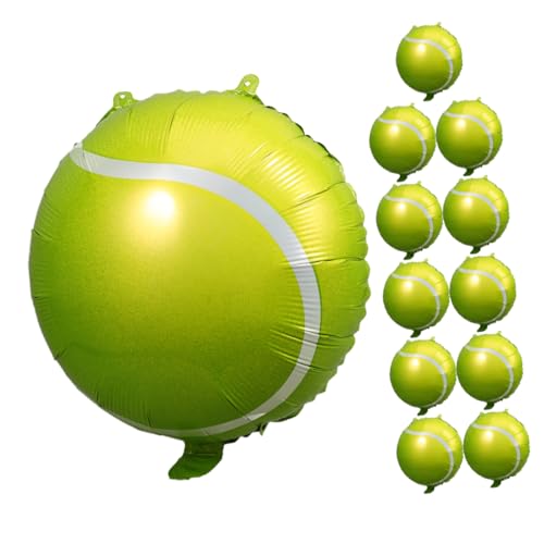 UKCOCO 12 Stück Tennisballon Groß Tennisparty Sportparty-ballon Zubehör Für Sport-mottopartys Tennis-thema Ballons Masse Erwachsene Sportballballons Partyballons Led Aluminiumfolie Grün von UKCOCO