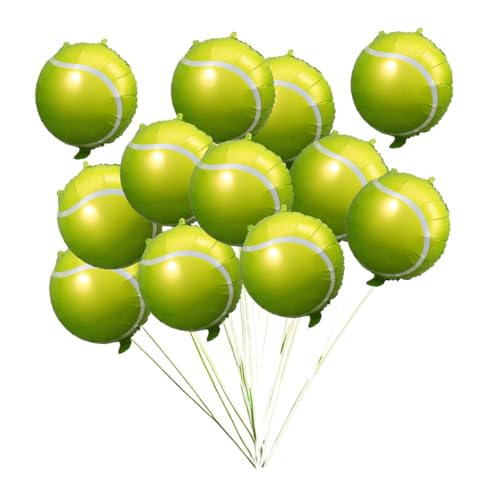 UKCOCO 12 Stück Tennisballon Rosa Blau sortiert hängend Gold luftballons Tennisparty Tennis Dekorationen Jumbo-Tennisball Sportballons für Party Party-Ballon-Anhänger Aluminiumfolie Grün von UKCOCO