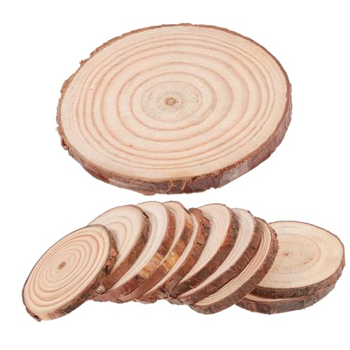 UKCOCO 12 Stück Unbehandelte Runde Holzscheiben Naturholz für Diy Bastelprojekte als Untersetzer oder Deko für Hochzeiten und Weihnachten von UKCOCO