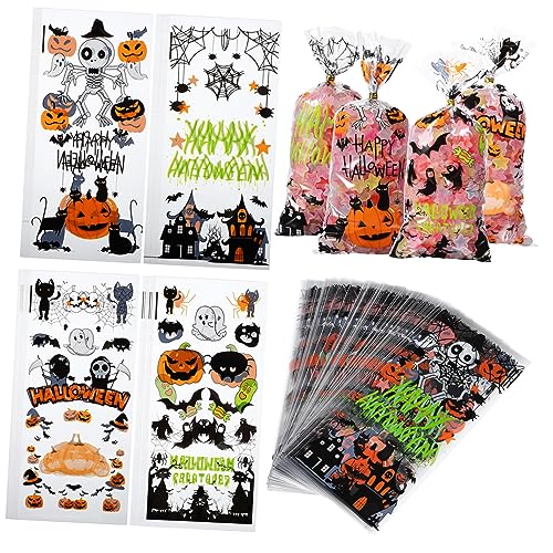 UKCOCO 120Stücke Halloween Süßigkeitentüten aus Kunststoff mit Bändern Leckerlibeutel für Halloween Partyzubehör und Snacks für und Süßigkeitenverpackungen UKCOCO 120Stücke Halloween Süßigkeitentüten aus Kunststoff mit Bändern Leckerlibeutel für Halloween Partyzubehör und Snacks für und Süßigkeitenverpackungen von UKCOCO