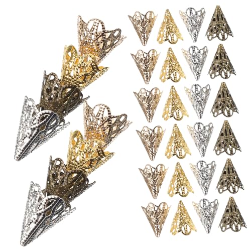 UKCOCO 120Stücke Vintage Metallperlenkappen Blumenform für DIY Schmuckgestaltung Schmuckzubehör Stabiler Eisenlegierung Antikbronze für Armbänder von UKCOCO