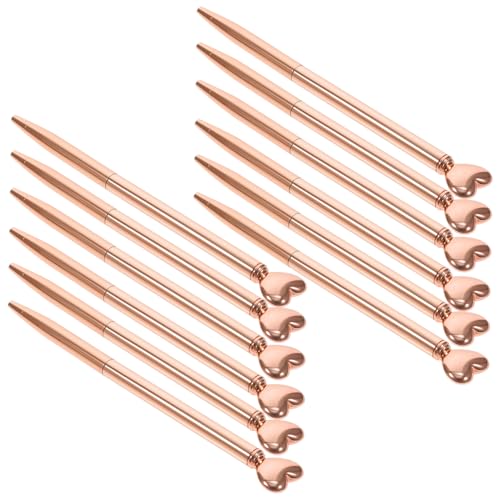 UKCOCO 12Stücke Herzförmige Kugelschreiber aus Elegante Schreibutensilien für Büro Schule und Roségold Langlebig UKCOCO 12Stücke Herzförmige Kugelschreiber aus Elegante Schreibutensilien für Büro Schule und Roségold Langlebig von UKCOCO