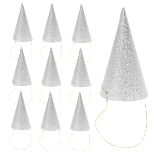 UKCOCO 12Stücke Silberne Partyhüte Glitzernde Geburtstagshüte für Erwachsene Dekoration für Feiern Hochzeiten Babypartys UKCOCO 12Stücke Silberne Partyhüte Glitzernde Geburtstagshüte für Erwachsene Dekoration für Feiern Hochzeiten Babypartys von UKCOCO
