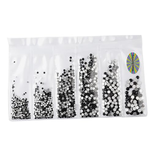 UKCOCO 1364 Stück Teiliges Nageldekorationsset aus Schwarzen Flachen Glasstrasssteinen Verschiedenen Langlebig und Leicht für DIY Maniküre und Nagelkunst für Damen UKCOCO 1364 Stück Teiliges Nageldekorationsset aus Schwarzen Flachen Glasstrasssteinen Verschiedenen Langlebig und Leicht für DIY Maniküre und Nagelkunst für Damen von UKCOCO