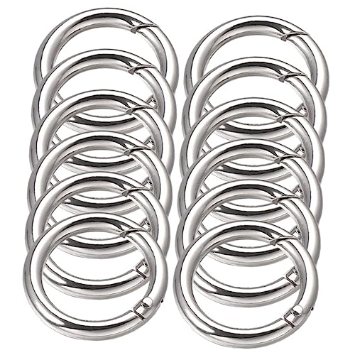 UKCOCO 15Stücke Runde Federringe Zinklegierung Robuste Schlüsselanhänger Clips für DIY Schlüsselketten Taschen und Mehr Korrosionsbeständig und Vielseitig Einsetzbar von UKCOCO