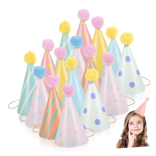 UKCOCO 16 Stück Teiliges Partyhüte mit Pompons Bunte Papier Kegelhüte für Erwachsene Festliche Geburtstags und Karnevalshüte Vielseitig Einsetzbar für Feiertage und Themenpartys UKCOCO 16 Stück Teiliges Partyhüte mit Pompons Bunte Papier Kegelhüte für Erwachsene Festliche Geburtstags und Karnevalshüte Vielseitig Einsetzbar für Feiertage und Themenpartys von UKCOCO
