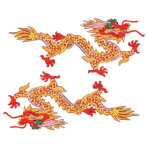 UKCOCO 1Paar Bestickte Drachen Aufnäher zum Aufbügeln für DIY Dekoration und Reparaturen an Kleidung Taschen und Schuhen Langlebige und Praktische Flicken von UKCOCO