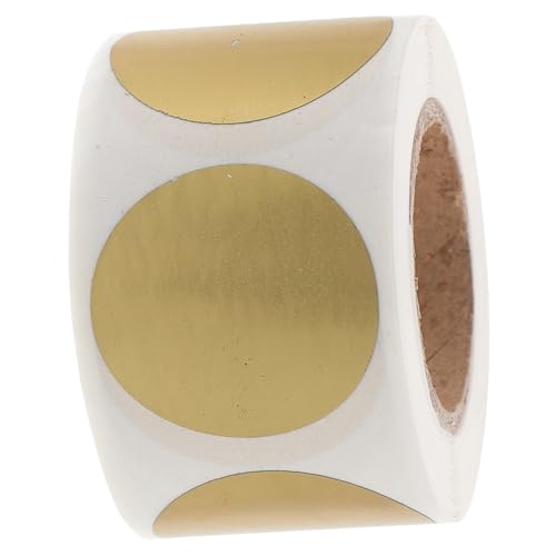 UKCOCO 1Rolle Kratzerkarten Aufkleber Runde Selbstklebende Kratzkarten für Partyspiele DIY Hochzeiten und Geburtstagsfeiern Goldene Designs für Spaß und Überraschungen von UKCOCO