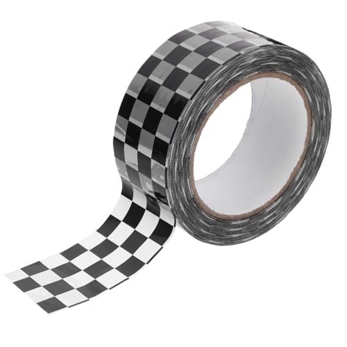 UKCOCO 1Rolle Schwarzes und Weißes Karomuster Paketband Dekoratives Klebeband für Stark Haftend für Pakete Versand und DIY Projekte von UKCOCO