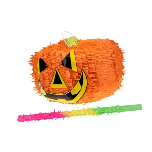 UKCOCO 1Satz Halloween Kürbis Pinata mit Stock Gruselige Dekoration für Halloween Events Festliche Pinata für Kinderpartys Gefüllt mit Süßigkeiten und Überraschungen Dekorative von UKCOCO
