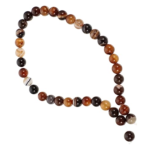 UKCOCO 1Satz Kaffeebraune Streifen Marmormuster DIY Schmuckperlen ca Handgefertigte Bastelperlen für Armbänder Halsketten und Kunsthandwerk Projekte von UKCOCO