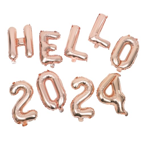 UKCOCO 1Satz Neujahrsballons Folienballons Roségold Für Silvester Partydekoration Luftballons Für Festliche Für Feiern Und Anlässe von UKCOCO