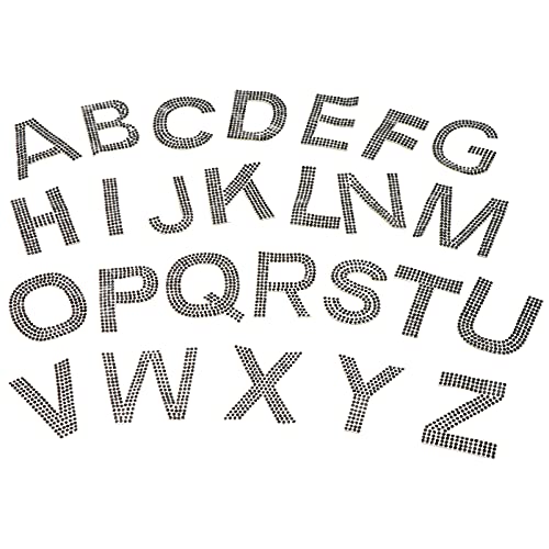 UKCOCO 1Satz Strass Aufnäher Alphabet Applikationen zum Aufbügeln für DIY Kleidung und Taschen Umweltfreundliche Dekorative Stoffzubehör für Projekte von UKCOCO