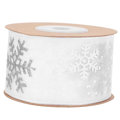 UKCOCO 1Stück Geschenkband Hochwertiges Weihnachtsband mit Schneeflockenmuster für Geschenkverpackungen Haarschleifen Baumschmuck und Dekorationen UKCOCO 1Stück Geschenkband Hochwertiges Weihnachtsband mit Schneeflockenmuster für Geschenkverpackungen Haarschleifen Baumschmuck und Dekorationen von UKCOCO