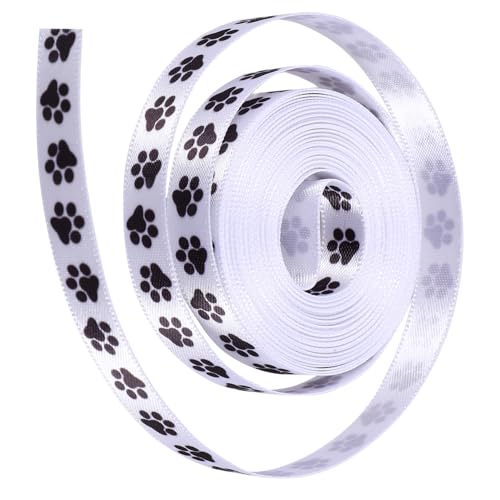 UKCOCO 2 Rollen Geschenkband mit Pfotenmuster Breit Polyesterband für Geschenkverpackung und Bastelprojekte Strapazierfähig Dekorativ für UKCOCO 2 Rollen Geschenkband mit Pfotenmuster Breit Polyesterband für Geschenkverpackung und Bastelprojekte Strapazierfähig Dekorativ für von UKCOCO