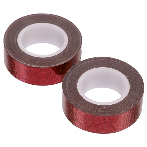 UKCOCO 2 Rollen Holografisches Klebeband Selbstklebende Dekorationsbänder für DIY Büro und Verpackung Einfach Abzureißen Rot für Vielseitige Anwendungen von UKCOCO