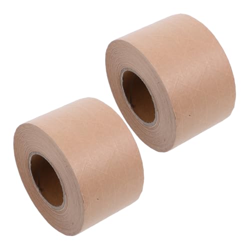 UKCOCO 2 Rollen Kraftpapier-klebeband: Strapazierfähiges, Gummiertes Packband 60 Mm X 45 M – Wasseraktivierbar, Beschreibbar Und Biologisch – Zum Verschließen von UKCOCO