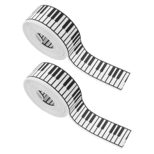 UKCOCO 2 Rollen Musik Bastelband Verpackungsband Stoffband Zum Verpacken Partyband Musikbänder Geschenkbänder Klaviermusikband Bänder Zum Basteln Polyester von UKCOCO