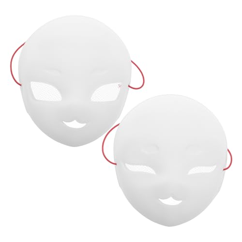 UKCOCO 2 STÜCK Weiße Gesichtsmaske mit Atmungsaktivem Netzstoff Robuste und Leichte Bastelmaske zum Bemalen für und Cosplay Veranstaltungen von UKCOCO