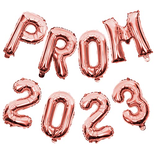 UKCOCO 2 Sätze 2023 Klassenzimmer Dekorative Luftballons Abschlussballballons Gold Absolvent Ballons Junggesellin Klein Groß Hochzeit Und Led Rose Gold Aluminiumfolie von UKCOCO