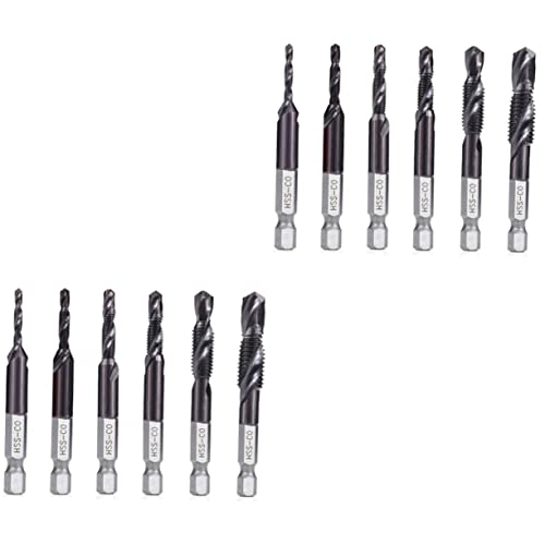 UKCOCO 2 Sätze Bohrer Stahlschaft Bohrer Beton Beschichtet High Speed Bunte Schwarz 6 Stücke * 2 von UKCOCO