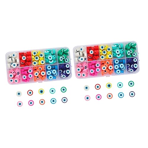 UKCOCO 2 Sätze Evil Eye Perlen Set Diy Schmuckperlen Für Armbänder Und Mehr Kreative Bastelmaterialien Für Schmuckliebhaber Und 150 Stück * 2 von UKCOCO