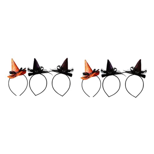 UKCOCO 2 Sätze Halloween Kopfschnalle Halloween Hut Stirnbänder Halloween Haarspangen Party Stirnband Kleines Hexenhut Stirnband Stirnbänder Zubehör Kind Erwachsene 3 Stücke * 2 von UKCOCO