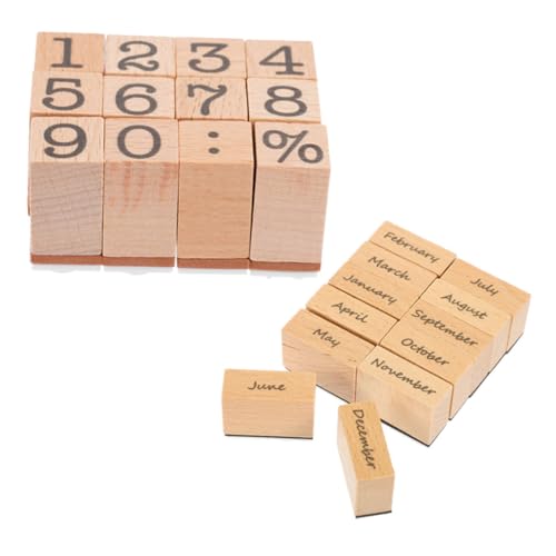 UKCOCO 2 Sätze Holzstempel Teilig mit Monatszahlen und Geometrischen Motiven Holzstempel für DIY Journal Kreatives Basteln für Bastelfans Langlebig und Detailreich UKCOCO 2 Sätze Holzstempel Teilig mit Monatszahlen und Geometrischen Motiven Holzstempel für DIY Journal Kreatives Basteln für Bastelfans Langlebig und Detailreich von UKCOCO