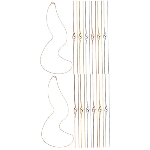 UKCOCO 2 Sätze Teiliges Schlangenketten Für Schmuckherstellung Diy Metallketten Gold Silber Und Roségold Mit Karabinerverschlüssen Für Anhänger 12 Stücke * 2 von UKCOCO