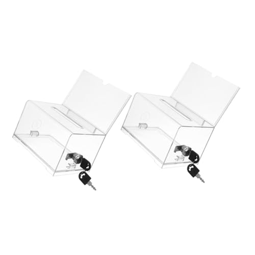 UKCOCO 2 Stück Abschließbare Acryl Spendenbox mit Schlüsselslot Stabile Transparente Box für Veranstaltungs Wahlurne und Visitenkartenaufbewahrung Vielseitig Einsetzbar Robustes Design von UKCOCO