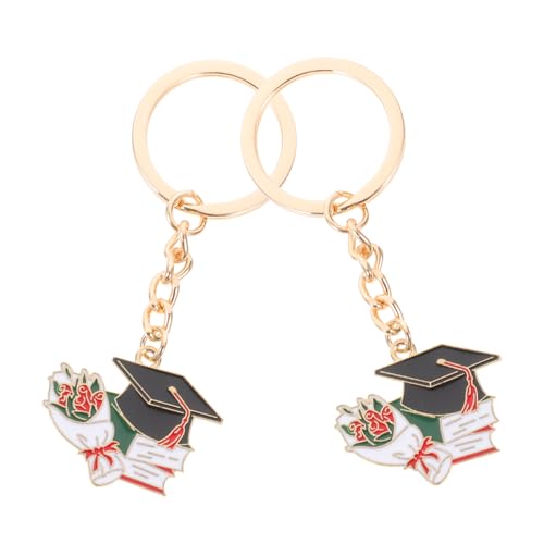 UKCOCO 2 Stück Arzt Hut Schlüsselanhänger Abschlusskappe Abschluss für sie bag charm schülergeschenke Bachelor Schlüsselanhänger Abschlussschlüsse Tasche Hanging Ornament Zinklegierung von UKCOCO