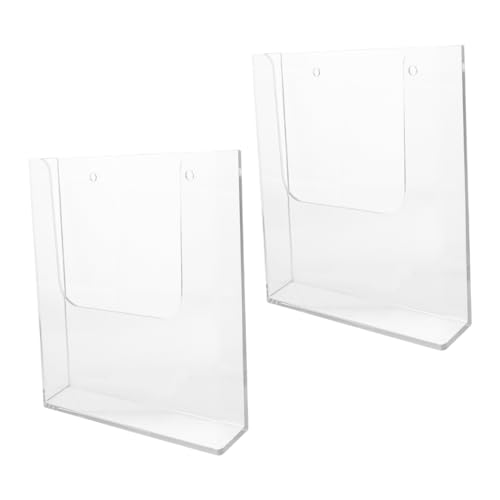 UKCOCO 2 Stück Ausstellungsstand Aktenhalter Bürozubehör wandmontierter Zeitschriftenständer Broschürenhalter Wandhalterung Magazin-Display Acryl Transparent von UKCOCO