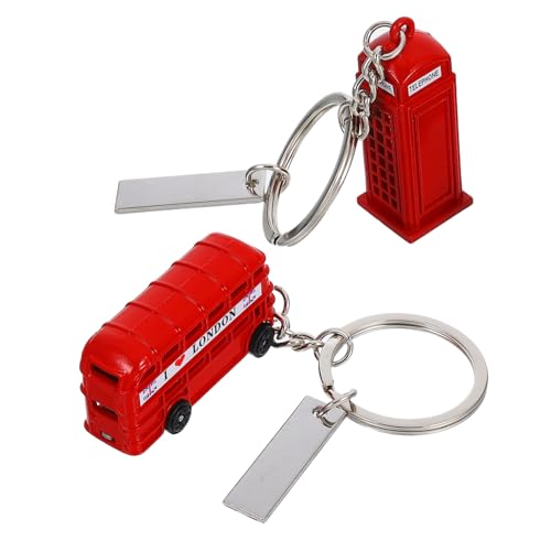 UKCOCO 2 Stück Einzigartiger Schlüsselanhänger Mit Londoner Bus Und Roter Telefonzelle, Britischer Souvenir-anhänger, Schlüsselanhänger Für Touristen, Sammler Britischer UKCOCO 2 Stück Einzigartiger Schlüsselanhänger Mit Londoner Bus Und Roter Telefonzelle, Britischer Souvenir-anhänger, Schlüsselanhänger Für Touristen, Sammler Britischer von UKCOCO