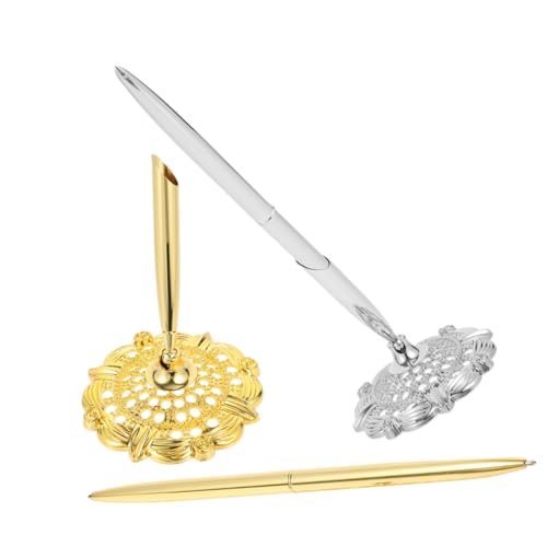 UKCOCO 2 Stück Elegante Kugelschreiber mit Stifthalter Metall Schreibstift für Büro Hochzeit Stabile Halterung Schwarz Gold und Silber Komfortabel Vielseitig Einsetzbar UKCOCO 2 Stück Elegante Kugelschreiber mit Stifthalter Metall Schreibstift für Büro Hochzeit Stabile Halterung Schwarz Gold und Silber Komfortabel Vielseitig Einsetzbar von UKCOCO