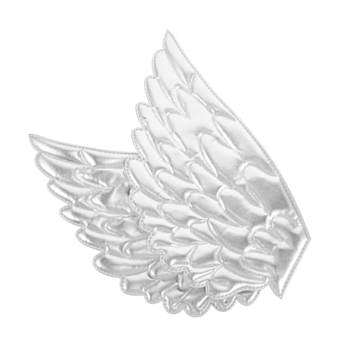 UKCOCO 2 Stück Engelsflügel Zubehör Applikationen mit Engelsflügeln Goldapplikation für Kleid Angel Flügelreparatur Patch Engelsflügel Patches Flügelfleck Polyester Silver von UKCOCO