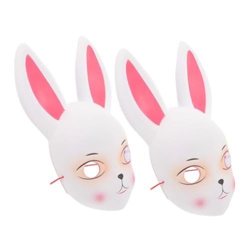 UKCOCO 2 Stück Hasenmaske Halloween-Cosplay-Maske Maskerade-Party-Maske Partymaske Osterhasenkostüm Osterhasen-Kopfbedeckung Kaninchen Maskerade Maske Party-Cosplay-Maske Plastik Weiß UKCOCO 2 Stück Hasenmaske Halloween-Cosplay-Maske Maskerade-Party-Maske Partymaske Osterhasenkostüm Osterhasen-Kopfbedeckung Kaninchen Maskerade Maske Party-Cosplay-Maske Plastik Weiß von UKCOCO